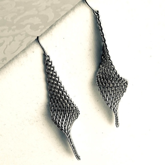 Silver Netted Spiral Earrings - Picture 1 of 5